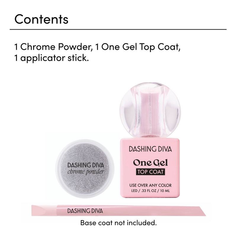 slide 5 of 9, Dashing Diva Chrome Powder Kit - Silver Chrome - 3ct, 3 ct
