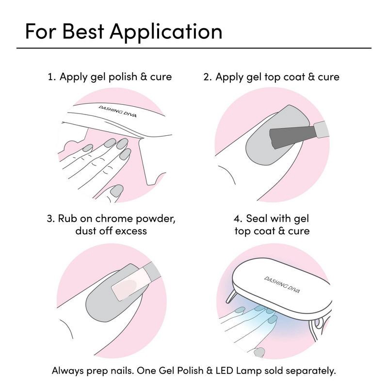 slide 6 of 9, Dashing Diva Chrome Powder Kit - Silver Chrome - 3ct, 3 ct