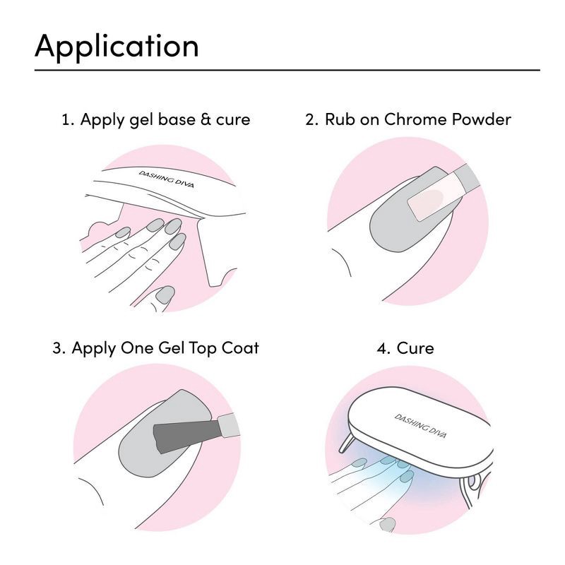 slide 8 of 9, Dashing Diva Chrome Powder Kit - Silver Chrome - 3ct, 3 ct