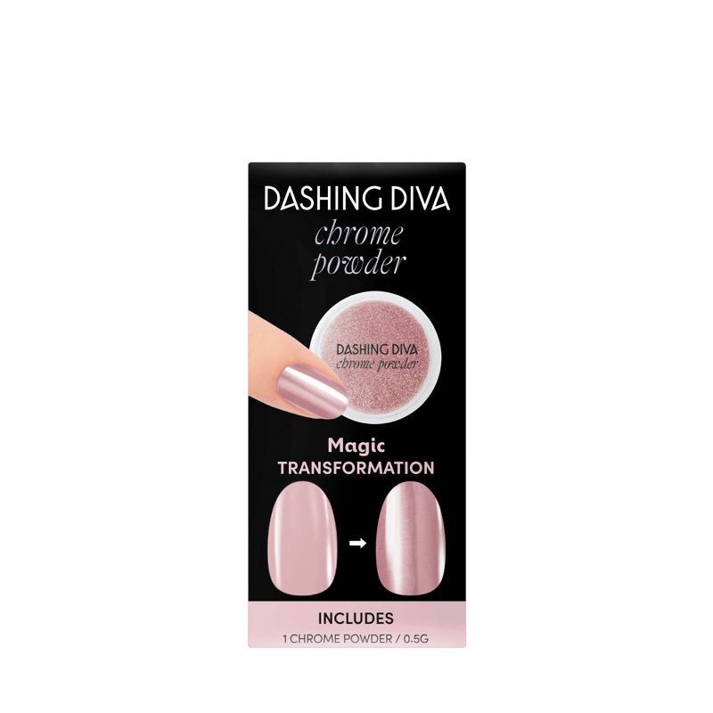 slide 1 of 7, Dashing Diva Chrome Powder - Rose Gold Chrome - 1.5gm, 1 ct