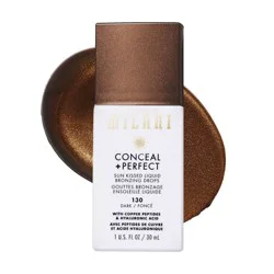 Milani Conceal + Perfect Sun Kiss Bronzing Drops - Dark - 1 fl oz: Vegan, Buildable Coverage, Contains Hyaluronic Acid