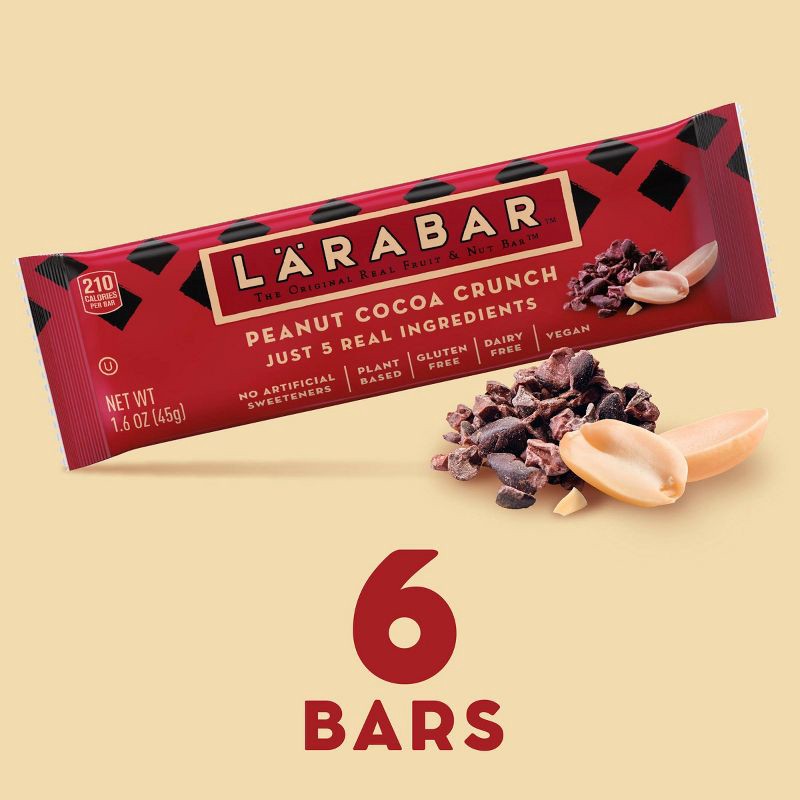 slide 2 of 7, Larabar Peanut Cocoa Crunch Snack Bars - 9.6oz/6ct, 9.6 oz, 6 ct