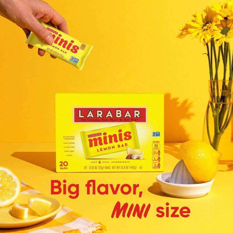 slide 2 of 9, Larabar Lemon Minis Snack Bars - 15.6oz/20ct, 15.6 oz, 20 ct