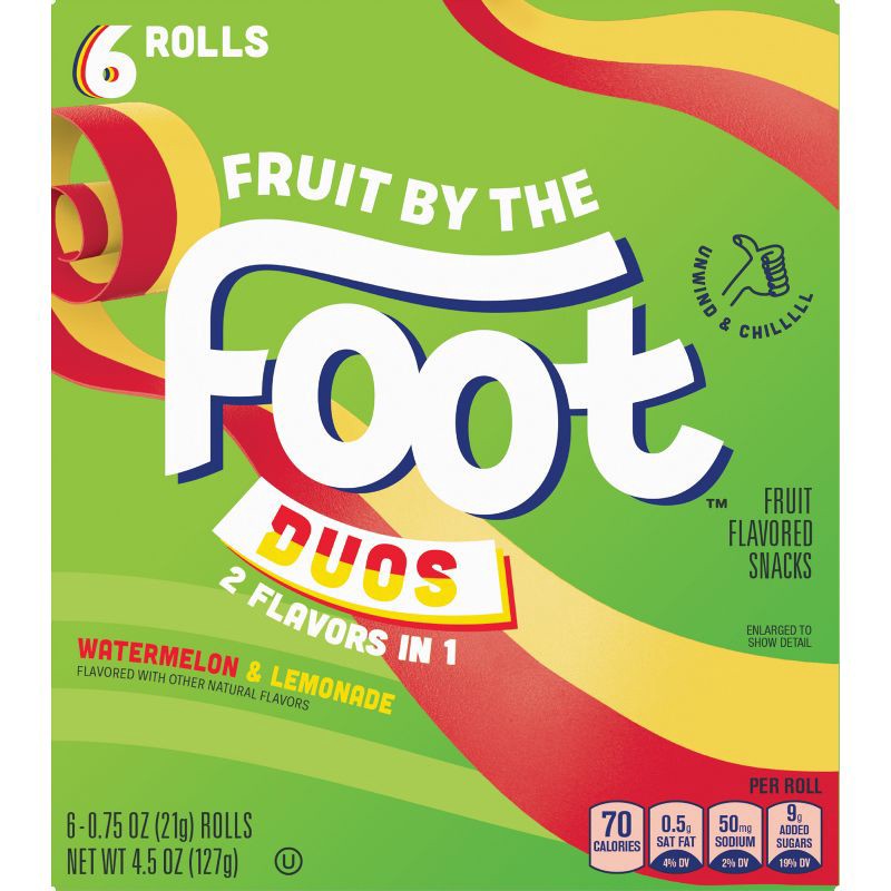 slide 8 of 10, Fruit by the Foot Duos Fruit Snacks Watermelon & Lemonade - 4.5oz/6ct, 6 ct; 4.5 oz