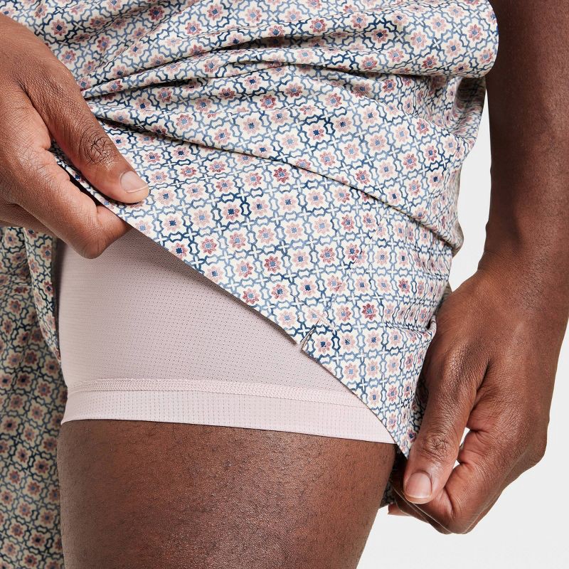 slide 4 of 4, Men's 7" Swim Trunks with Boxer Brief Liner - Goodfellow & Co™ Cream L, 1 ct