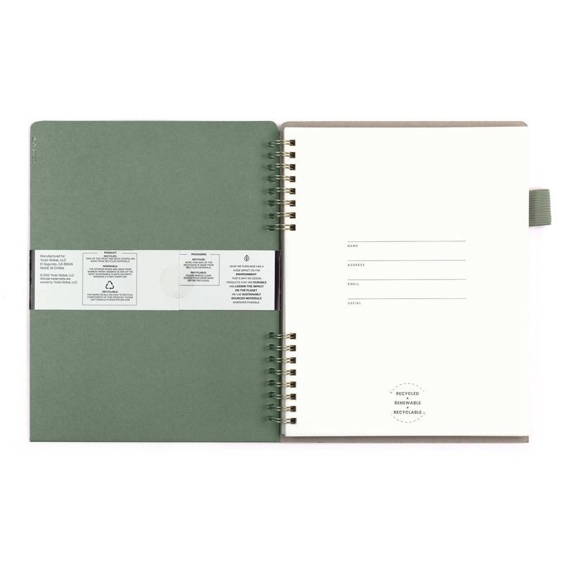 slide 4 of 10, Altitude 160pg Ruled Journal with Folder Cover 7"x9" Dark Sage Arch, 1 ct