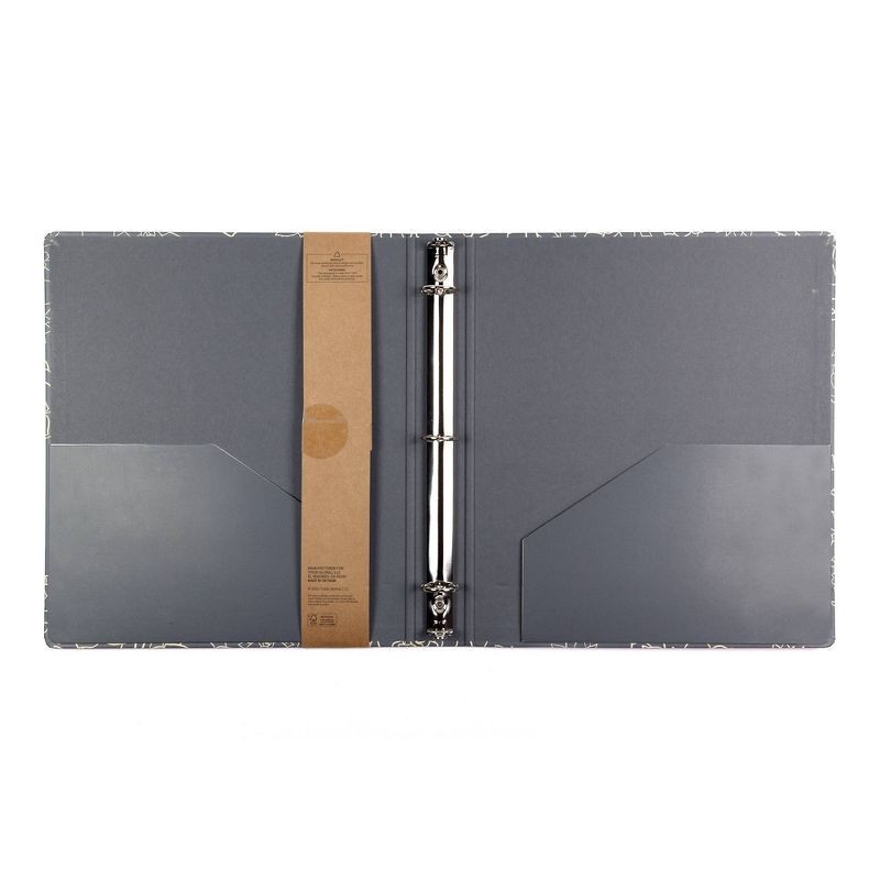 slide 3 of 8, Yoobi Evolve 1" O-Ring Binder 220 Sheet Capacity Navy Succulents, 1 ct