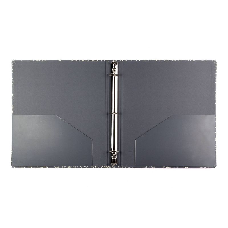 slide 4 of 8, Yoobi Evolve 1" O-Ring Binder 220 Sheet Capacity Navy Succulents, 1 ct