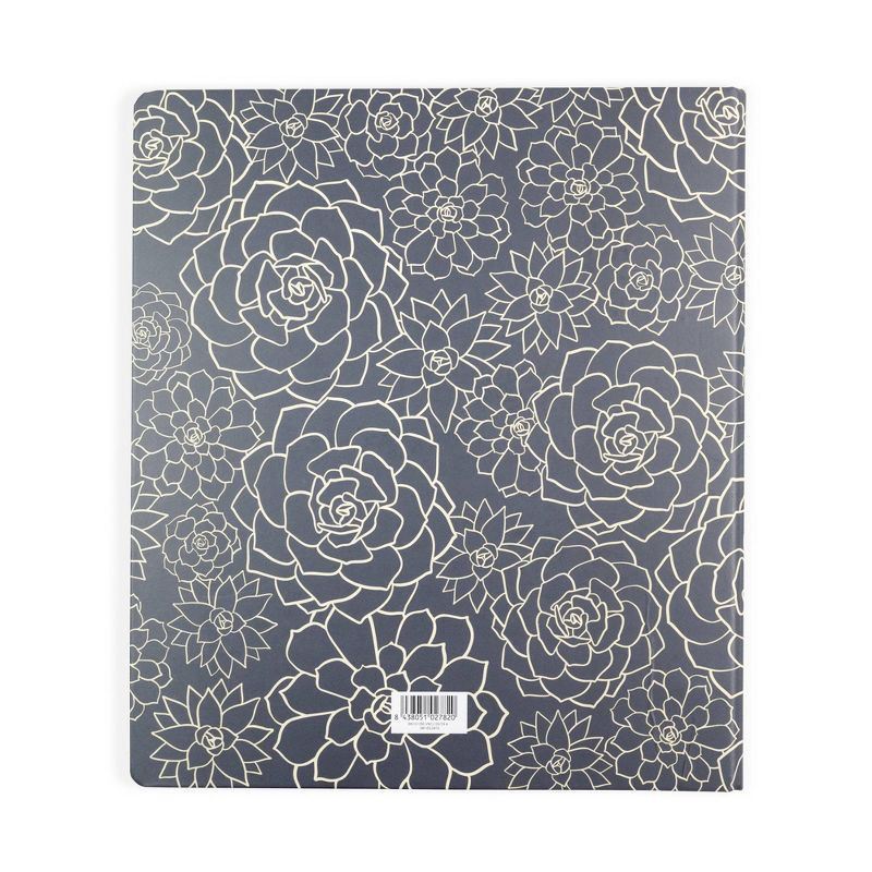 slide 8 of 8, Yoobi Evolve 1" O-Ring Binder 220 Sheet Capacity Navy Succulents, 1 ct