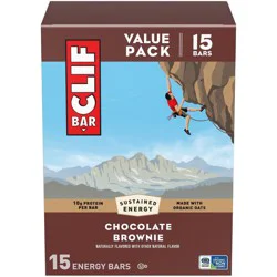 CLIF Bar Chocolate Brownie Granola Plant-Based Soy Protein Bars Made with Organic Oats - 10g Protein - 36oz/15ct