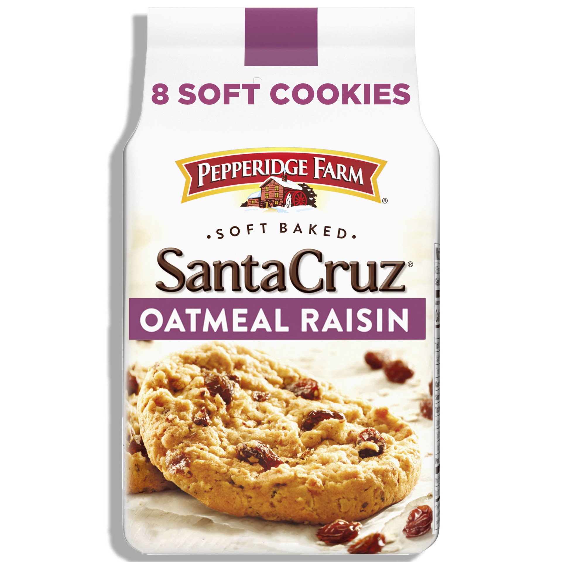 slide 1 of 5, Pepperidge Farm Santa Cruz Soft Baked Oatmeal Raisin Cookies, 8.6 OZ Bag (8 Cookies), 8.6 oz