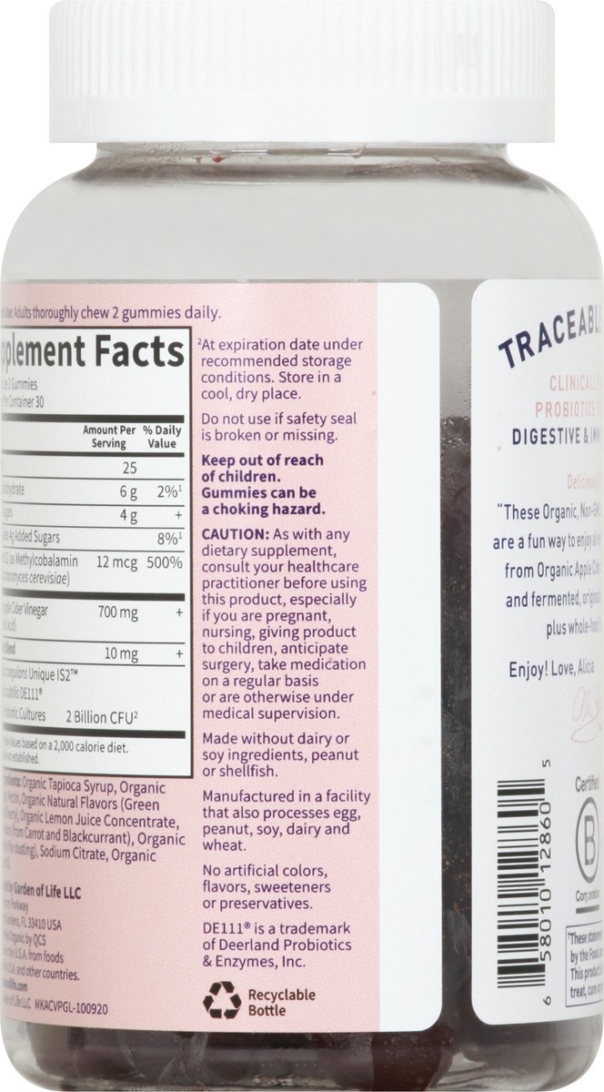 slide 6 of 9, Garden of Life Mykind Apple Cider Vinegar Probiotic, 60 ct