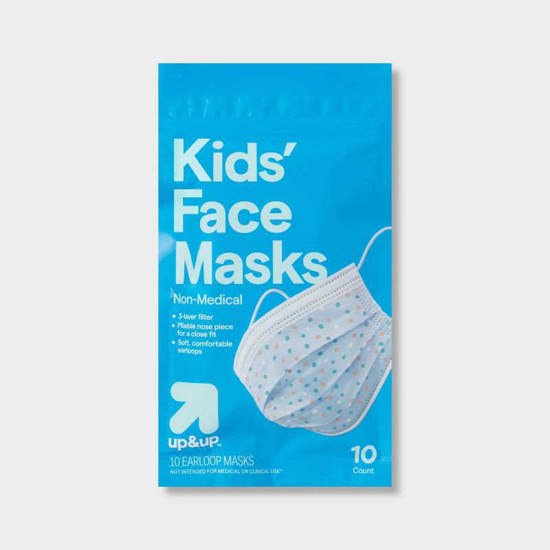 slide 1 of 3, Kids' Non-Medical Face Mask - 10ct - up&up™, 10 ct