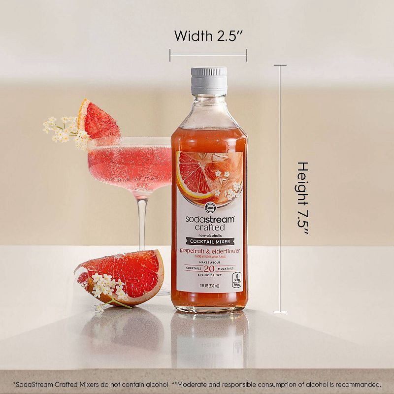 slide 4 of 10, SodaStream Crafted Mixers Elderflower Grapefruit Drink Mix: Liquid Concentrate, 3 Pack, Grapefruit Flavor, Soft Drink, 1 ct