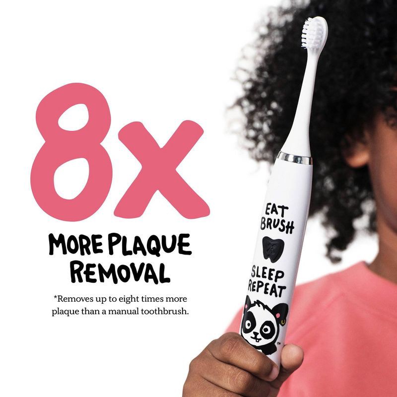 slide 2 of 7, Made by Dentists Kids' Rechargeable Electric Toothbrush with 2 Replacement Toothbrush Heads - Panda, 1 ct