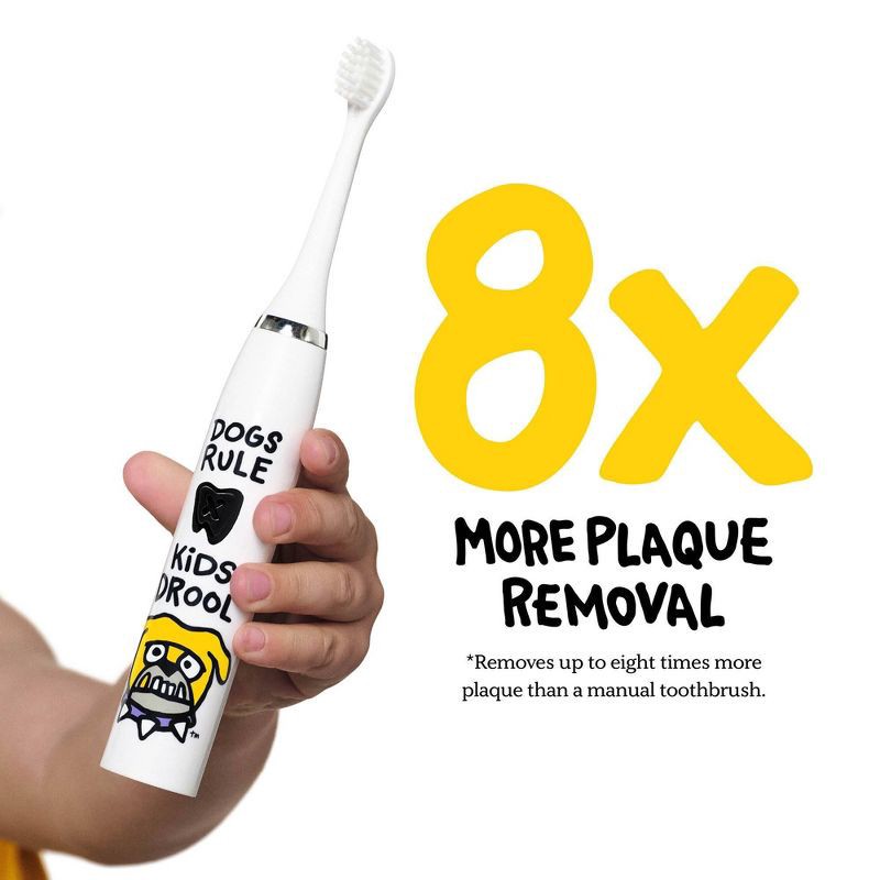 slide 2 of 7, Made by Dentists Kids' Rechargeable Electric Toothbrush with 2 Replacement Toothbrush Heads - Bulldog, 1 ct