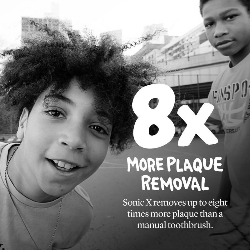 slide 3 of 7, Made By Dentists Sonic X Rechargeable Electric Toothbrush for Kids' - Bad to the Bone, 1 ct