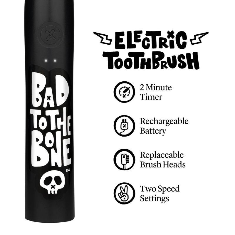 slide 5 of 7, Made By Dentists Sonic X Rechargeable Electric Toothbrush for Kids' - Bad to the Bone, 1 ct