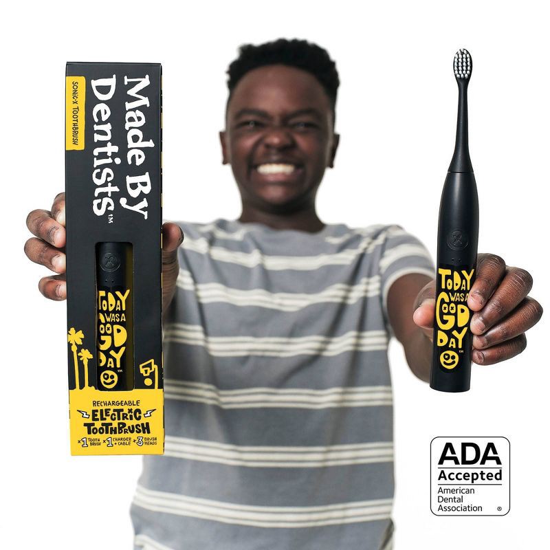 slide 2 of 8, Made By Dentists Sonic X Rechargeable Electric Toothbrush for Kids' - Today Was a Good Day, 1 ct