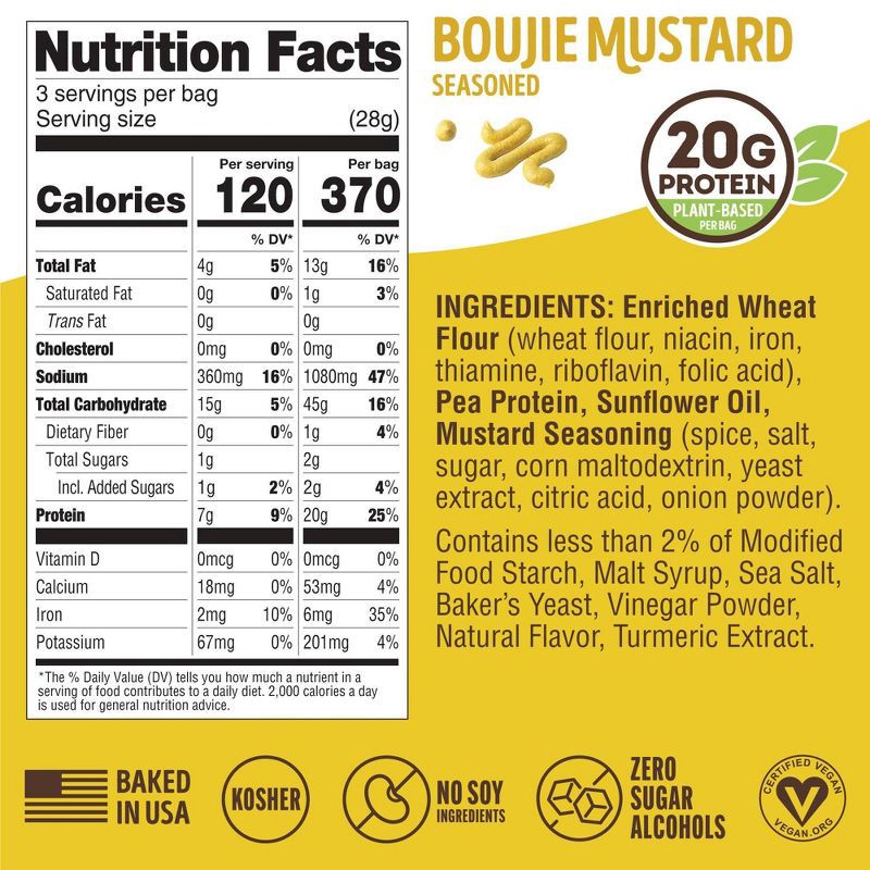 slide 5 of 5, Lenny & Larry's Protein Fitzels Pretzels - Boujie Mustard - 12oz/4ct, 4 ct; 12 oz