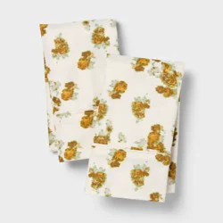 Standard 400 Thread Count Performance Pillowcase Gold Blurred Floral - Threshold™
