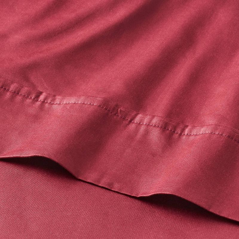 slide 3 of 4, Twin/Twin XL 400 Thread Count Performance Sheet Set Wine Red - Threshold™, 1 ct