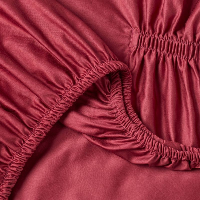 slide 4 of 4, Queen 400 Thread Count Performance Sheet Set Wine Red - Threshold™, 1 ct