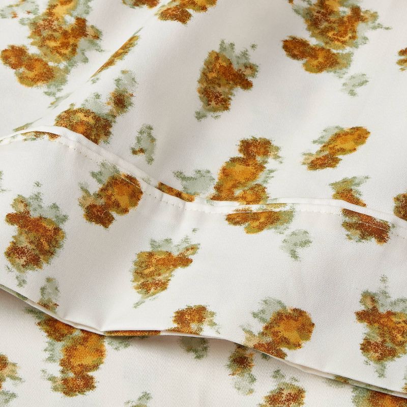slide 3 of 3, King 400 Thread Count Performance Pillowcase Gold Blurred Floral - Threshold™, 1 ct