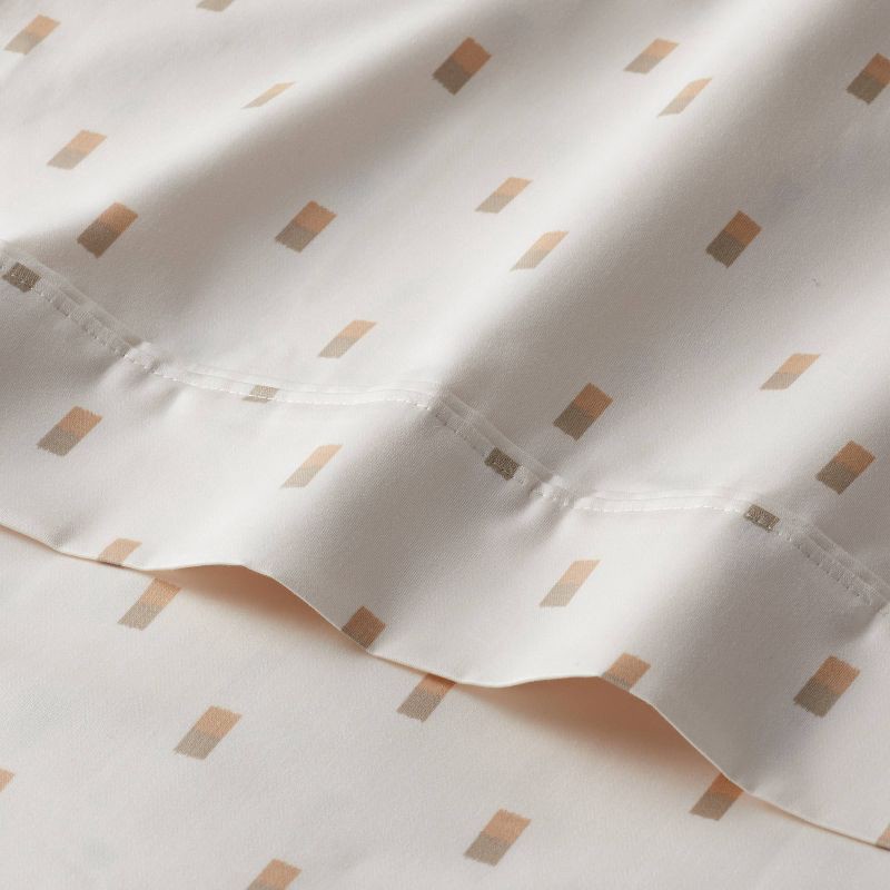 slide 3 of 4, Queen 400 Thread Count Performance Sheet Set Ivory/Khaki Ikat Block - Threshold™, 1 ct