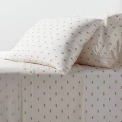 Twin/Twin XL 400 Thread Count Performance Sheet Set Ivory/Khaki Ikat Block - Threshold™