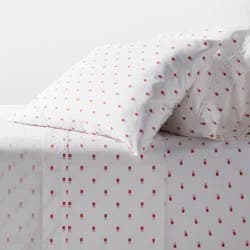 Queen 400 Thread Count Performance Sheet Set Pink/White Ikat Block - Threshold™