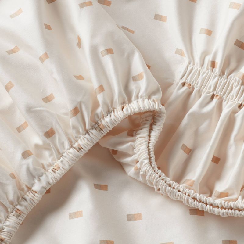 slide 4 of 4, King 400 Thread Count Performance Sheet Set Ivory/Khaki Ikat Block - Threshold™, 1 ct