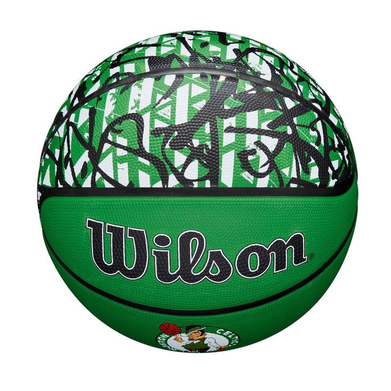 slide 6 of 7, NBA Boston Celtics Graffiti Basketball: Composite Shell, 29.5" Size, All Ages, 1 ct