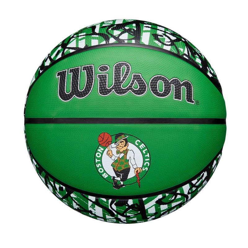slide 1 of 7, NBA Boston Celtics Graffiti Basketball: Composite Shell, 29.5" Size, All Ages, 1 ct