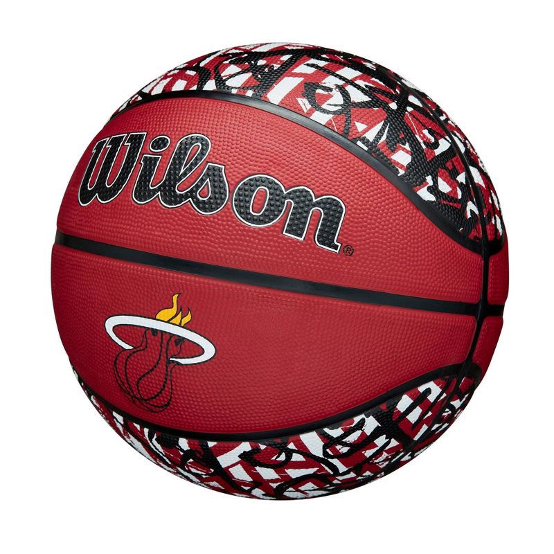 slide 3 of 7, NBA Miami Heat Graffiti Basketball: Composite Shell, 27.5" Size, 1 ct