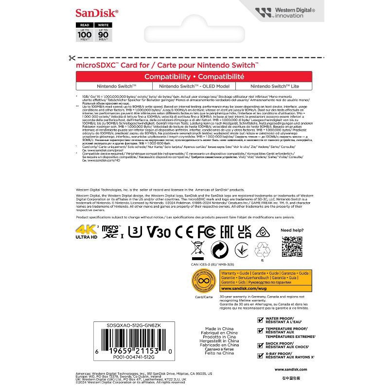 slide 5 of 5, SanDisk Nintendo Switch 512GB Pokemon: MicroSD 100 Mbps Memory Card, 1 ct