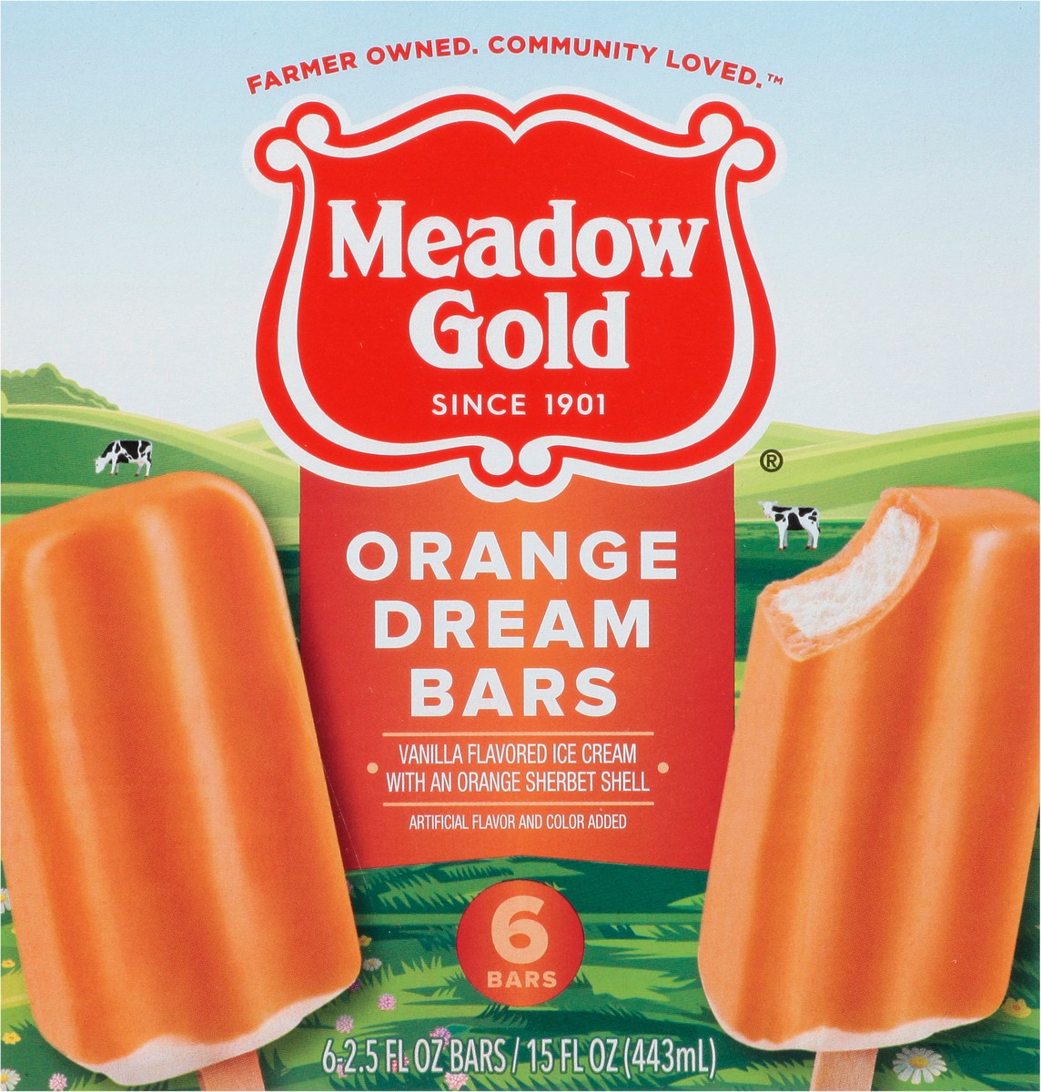 slide 3 of 9, Meadow Gold Orange Dream Bars 6 - 2.5 fl oz Bars, 6 ct