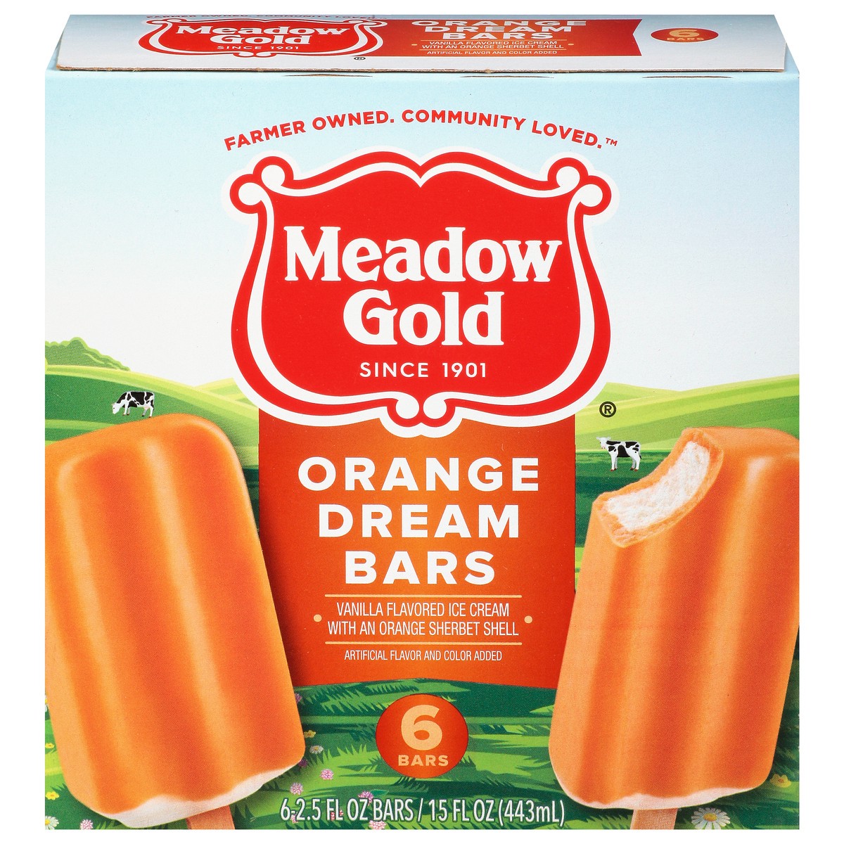 slide 1 of 9, Meadow Gold Orange Dream Bars 6 - 2.5 fl oz Bars, 6 ct