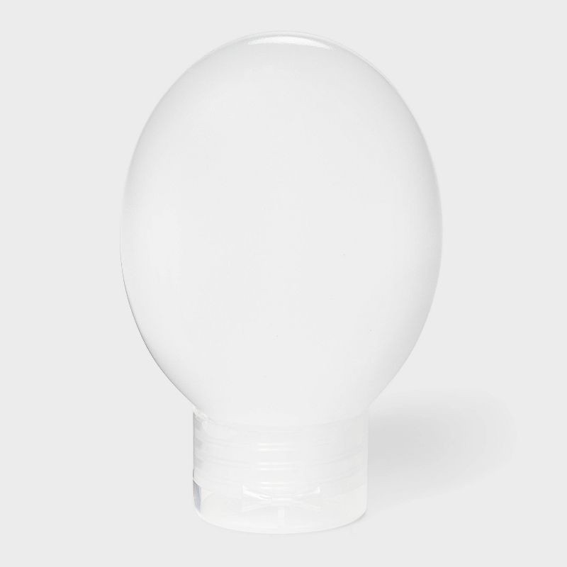 slide 1 of 3, Squeeze Bottle - 3oz - White - Dealworthy™: Canister Lid, Travel Toiletry Container, Solid Pattern, TSA Compliant, 3 oz