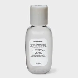 Disc Top Bottle - 3oz - Clear - Dealworthy™: Travel Toiletry Container, Solid Pattern, TSA Compliant
