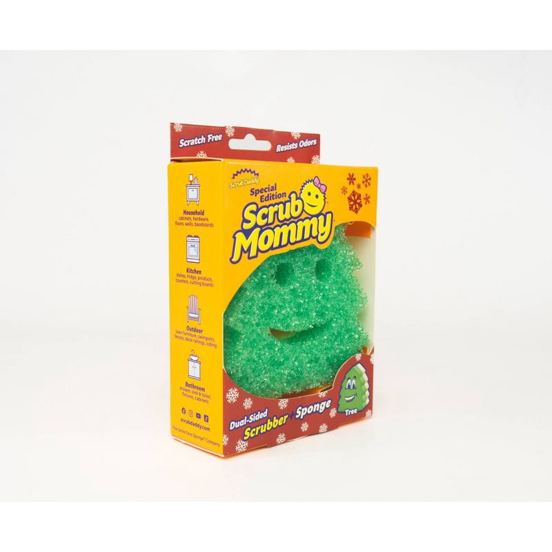 slide 3 of 3, Scrub Daddy Special Edition Scrub Mommy Dual-Sided Scrubber + Sponge - Tree, 1 ct