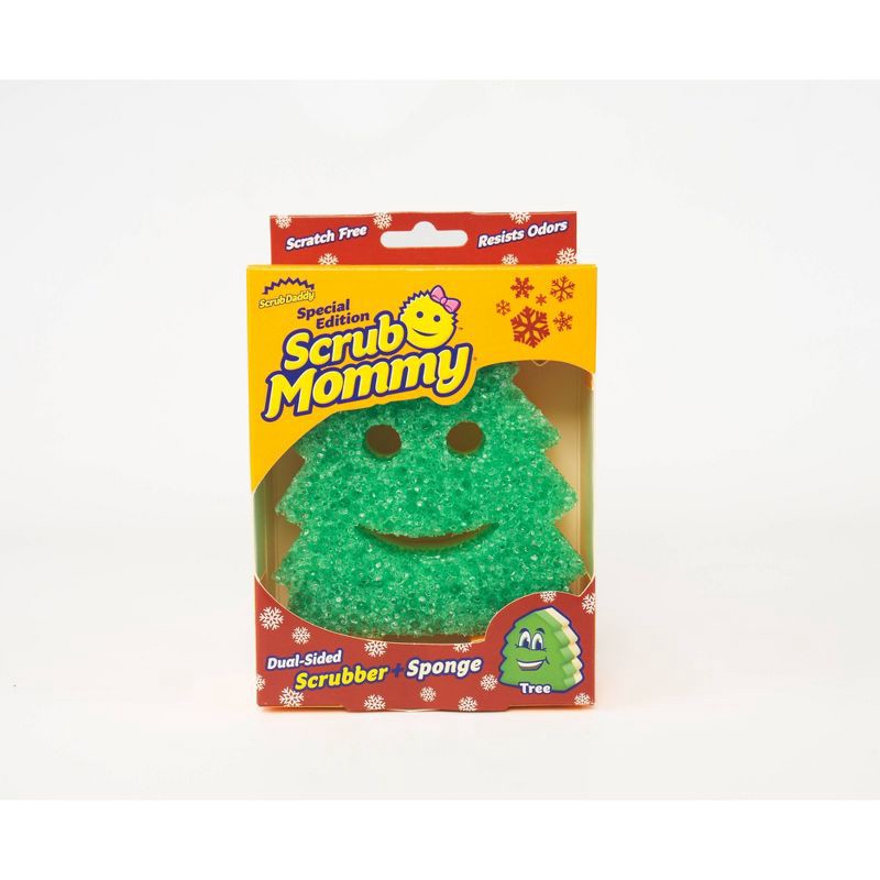 slide 1 of 3, Scrub Daddy Special Edition Scrub Mommy Dual-Sided Scrubber + Sponge - Tree, 1 ct