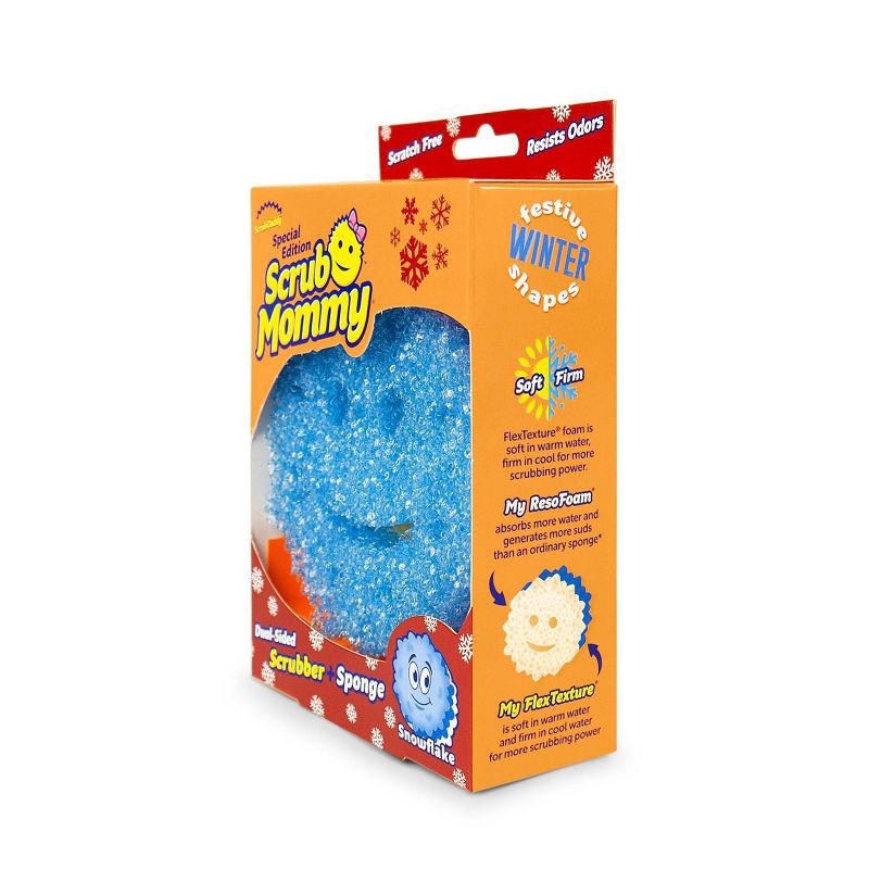 slide 2 of 4, Scrub Daddy Special Edition Scrub Mommy Dual-Sided Scrubber + Sponge - Snowflake, 1 ct