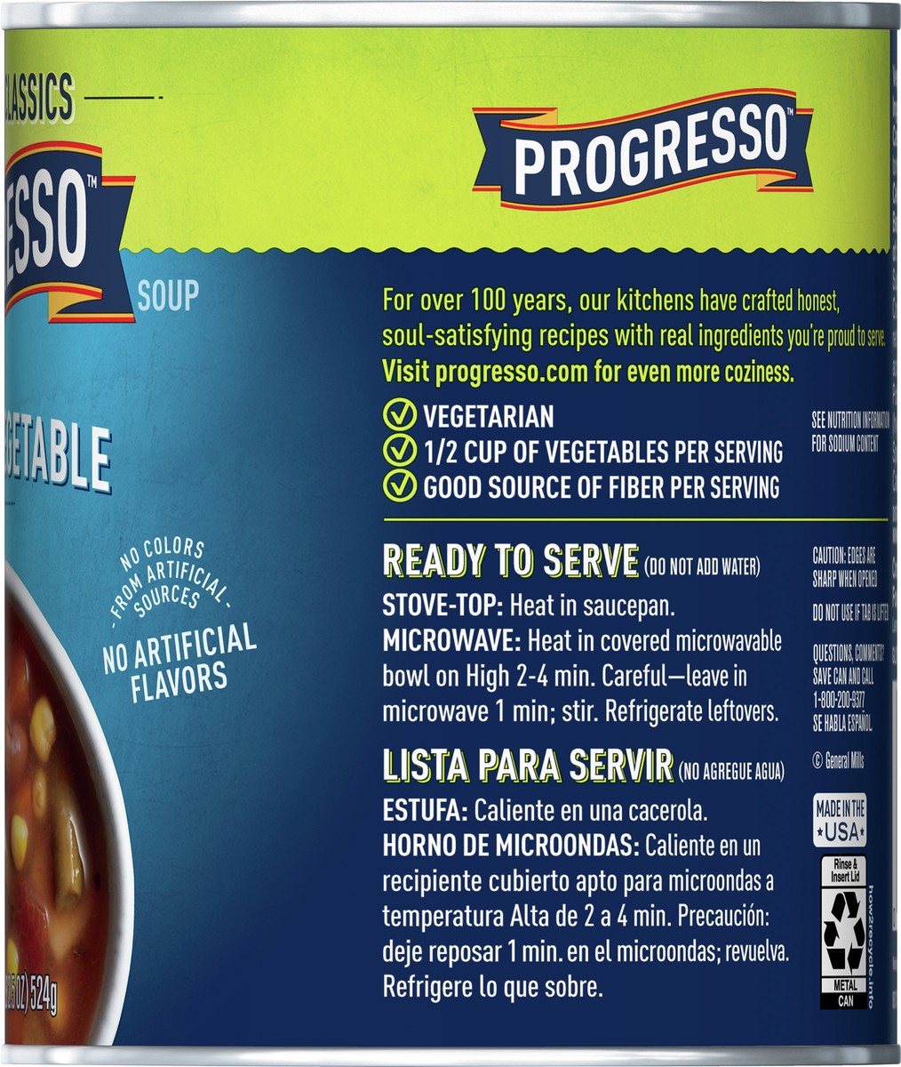 slide 6 of 13, Progresso Vegetable Classics, Garden Vegetable Canned Soup, 19 oz., 18.5 oz