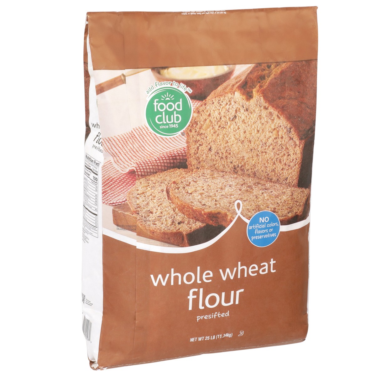 slide 2 of 9, Food Club Presifted Whole Wheat Flour, 25 lb