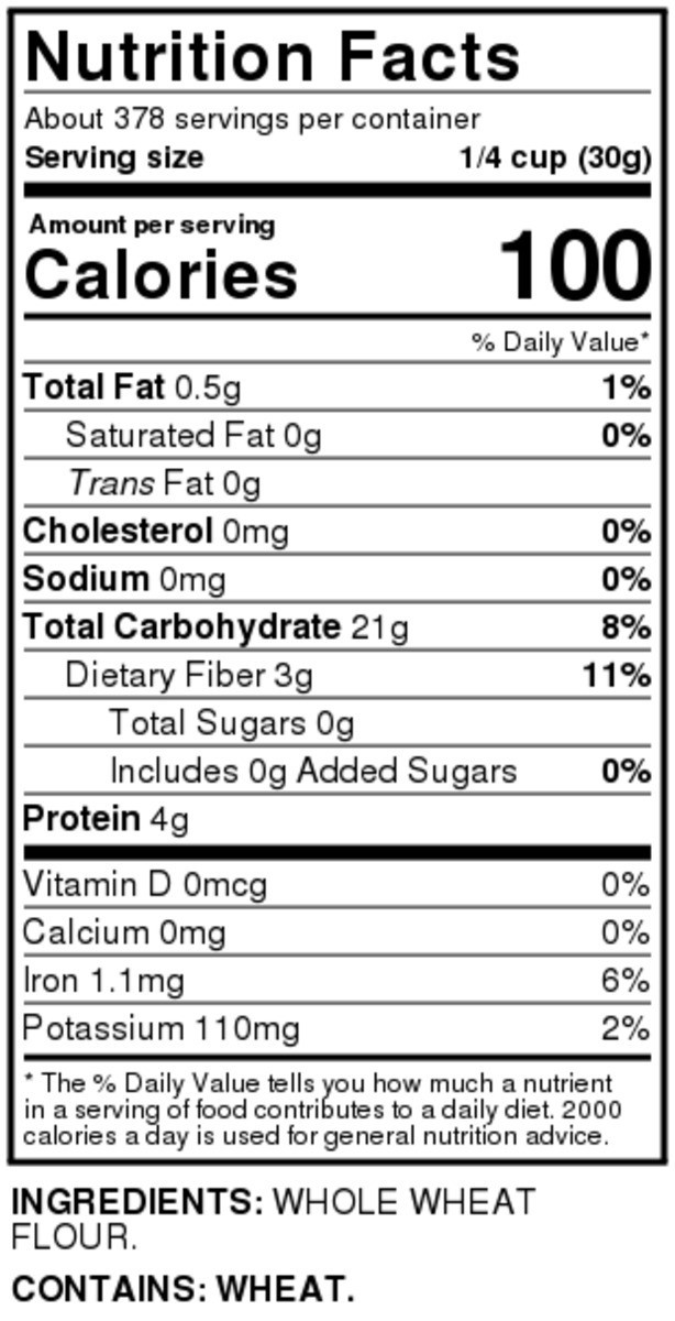 slide 4 of 9, Food Club Presifted Whole Wheat Flour, 25 lb