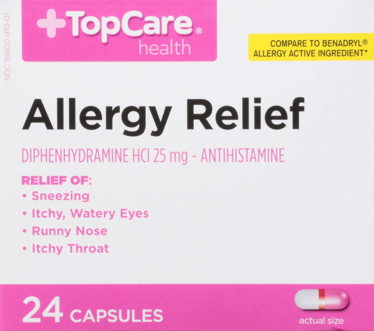 slide 3 of 9, Topcare Allergy Caps, 24 ct