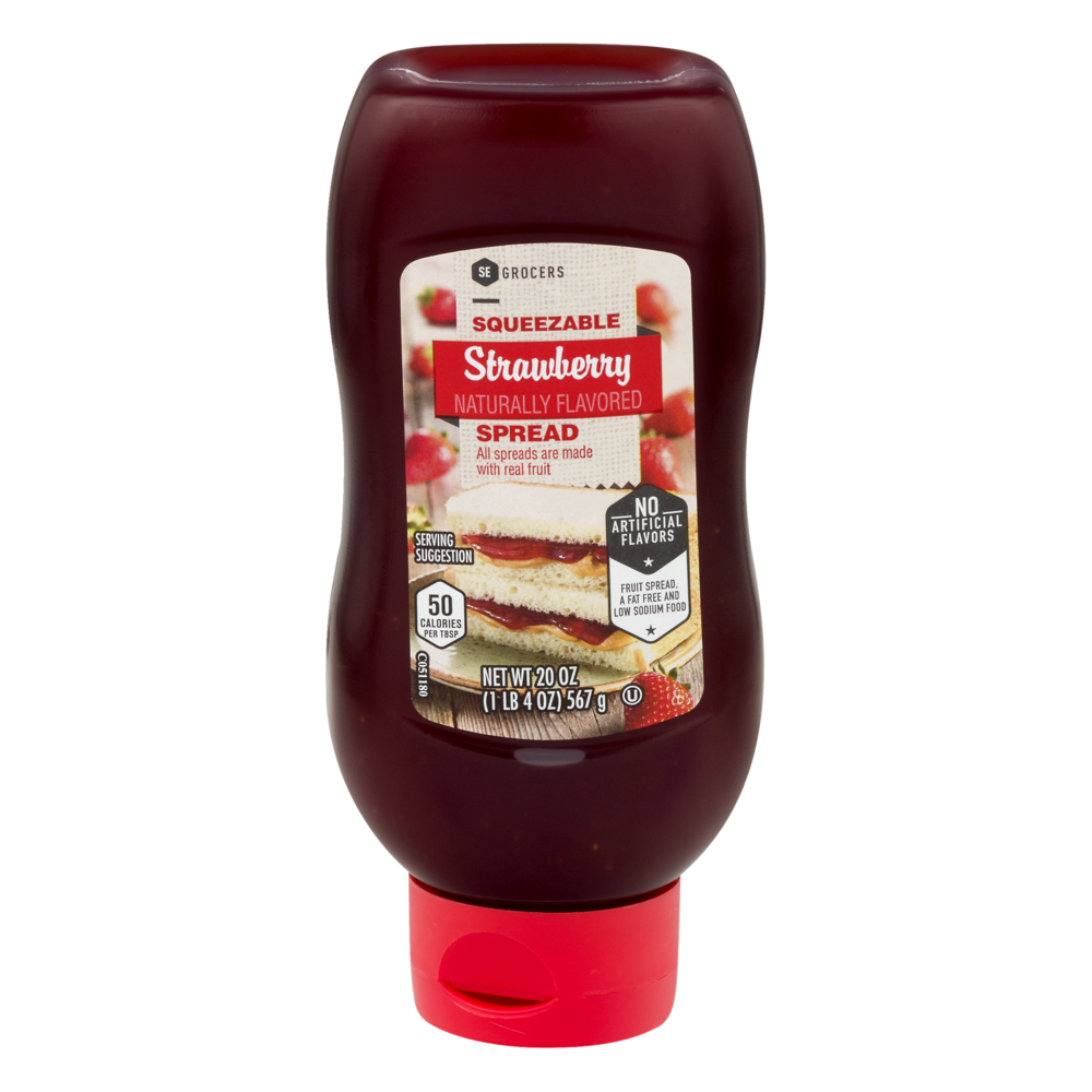 slide 1 of 1, SE Grocers Naturally Flavored Squeezable Spread Strawberry, 20 oz