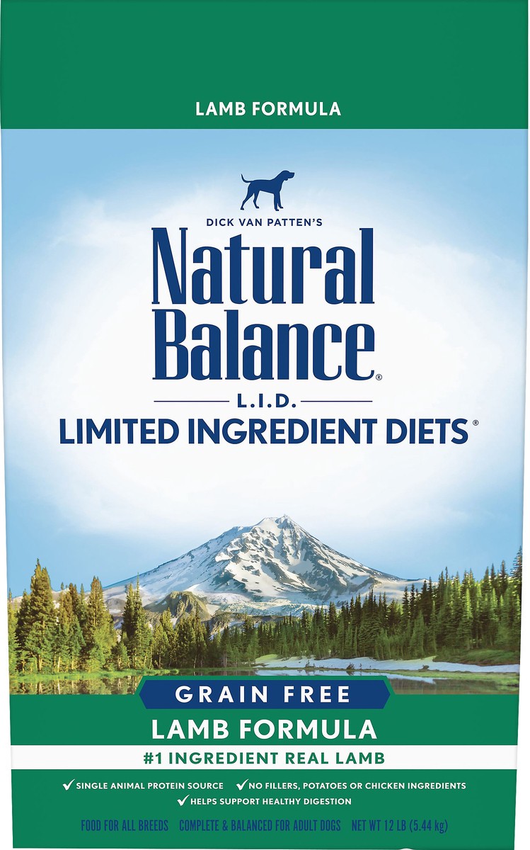 slide 2 of 6, Natural Balance L.I.D. Limited Ingredient Diets Grain Free Lamb Formula Dog Food 12 lb, 12 lb