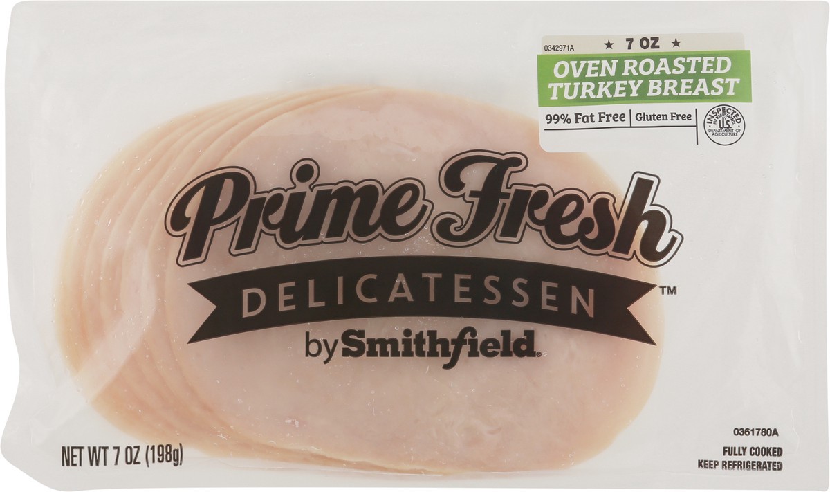 slide 4 of 11, Prime Fresh Delicatessen Smithfield Prime Fresh Pre Sliced Oven Roasted Turkey Breast, 7 oz, 7 oz